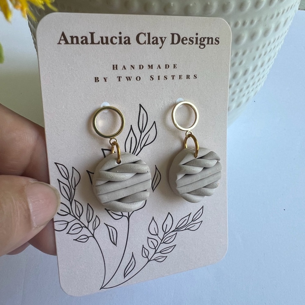 Gold and Gray Earrings